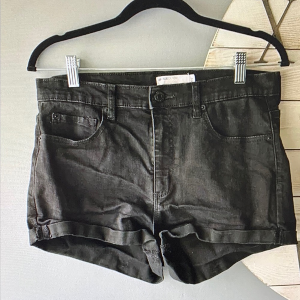 Women's Black Denim Shorts